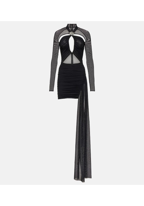 David Koma Asymmetric cutout jersey minidress