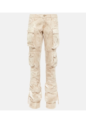 The Attico Low-rise denim cargo pants