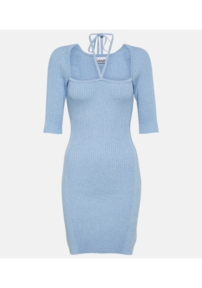 Ganni Melange knit mini dress