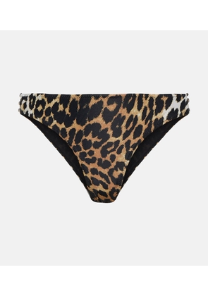 Ganni Leopard-print bikini bottoms