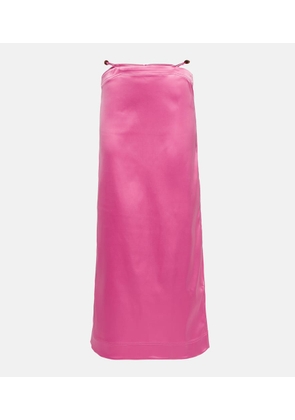 Ganni Satin maxi skirt