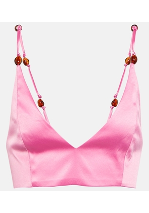 Ganni Satin crop top