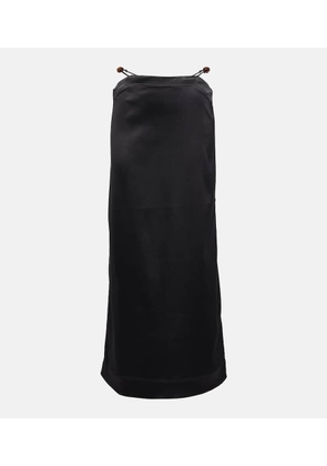 Ganni Satin maxi skirt