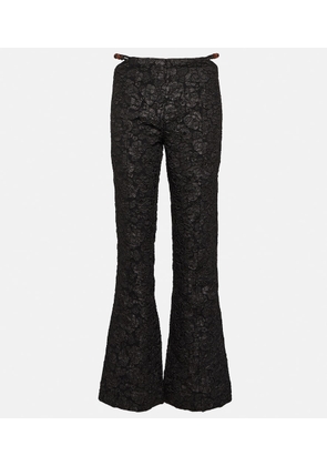 Ganni Jacquard low-rise flared pants