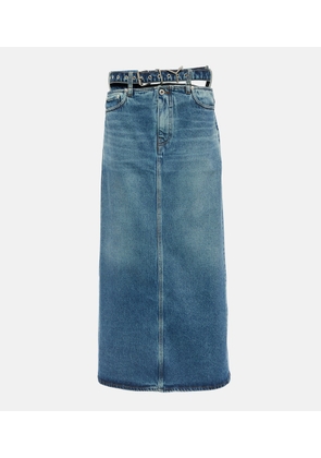 Y/Project Y Belt denim maxi skirt