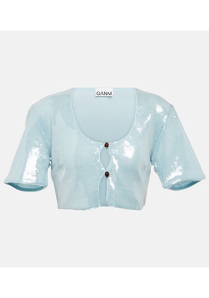 Ganni Sequined crop top