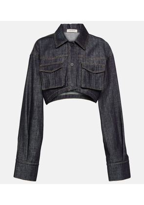 The Mannei Gudari cropped denim blazer