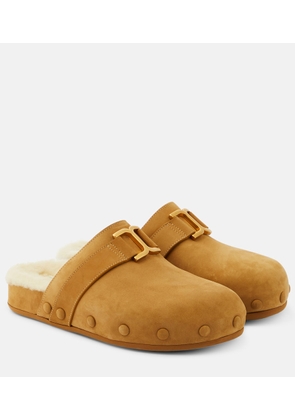Chloe Marcie suede and shearling slippers