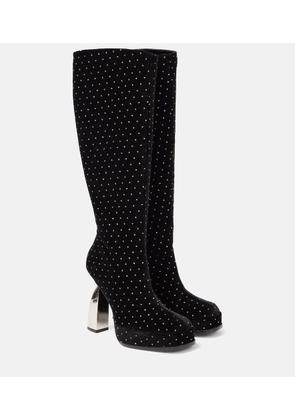Nodaleto Angel S embellished velvet knee-high boots