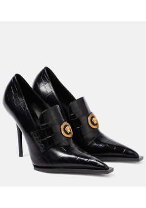 Versace Croc-effect patent leather pumps