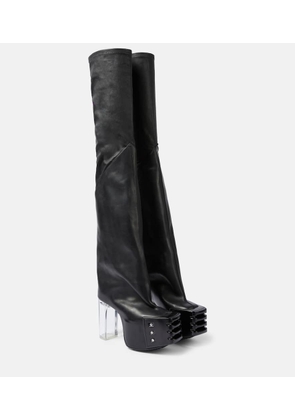 Rick Owens Platform leather over-the-knee boots
