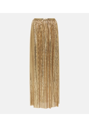 Rabanne High-rise metallic mesh maxi skirt