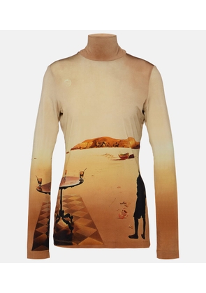 Rabanne Printed jersey turtleneck top