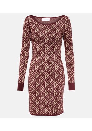 Marine Serre Moon Diamant jacquard wool-blend minidress