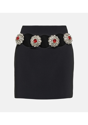 David Koma Crystal-embellished cutout miniskirt