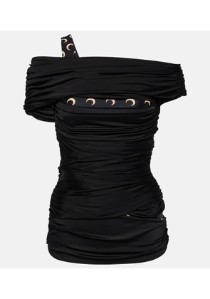 Marine Serre Body Shelter off-shoulder jersey top