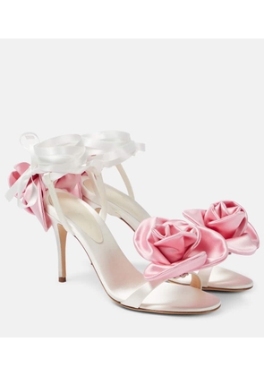 Magda Butrym Floral-applique satin sandals