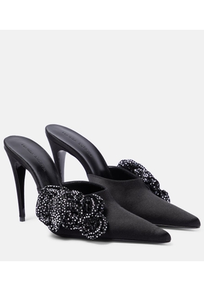 Magda Butrym Floral-applique embellished satin mules