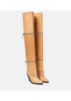 Isabel Marant Lelodie leather over the knee boots