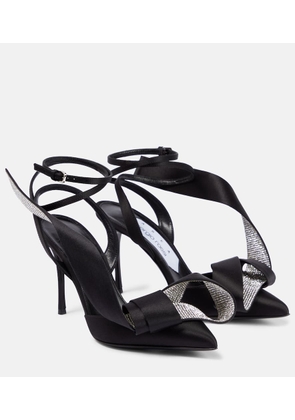 Area X Sergio Rossi embellished satin slingback pumps