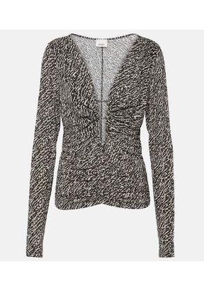 Isabel Marant Laura printed ruched jersey top