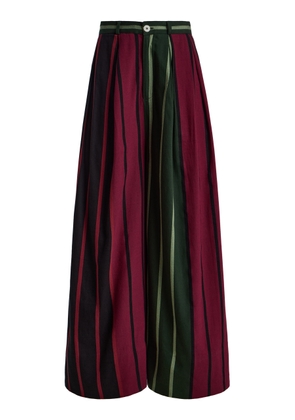 Marrakshi Life Exclusive High-Rise Pleated Striped Cotton Trousers - Moda Operandi