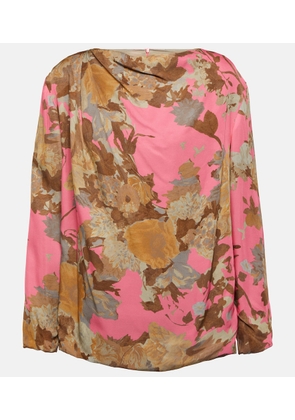 Dries Van Noten Printed draped blouse