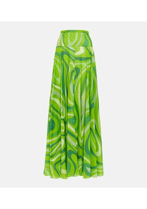 Pucci Marmo pleated cotton muslin maxi skirt