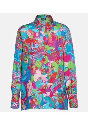 Versace x Dua Lipa Floral Summer silk twill shirt