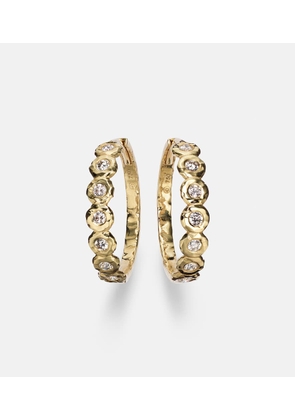 Octavia Elizabeth Edith 18kt gold hoop earrings with diamonds