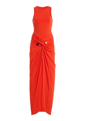 Silvia Tcherassi Exclusive Leni Draped Jersey Maxi Dress - Moda Operandi