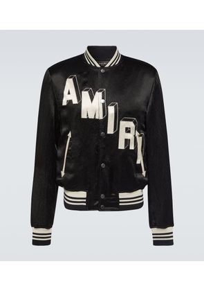 Amiri Satin varsity jacket