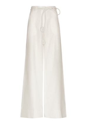 Andres Otalora Frente Al Sol Pleated Linen Wide-Leg Pants - Moda Operandi