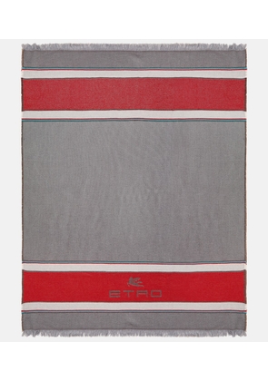 Etro Embroidered wool and cashmere throw
