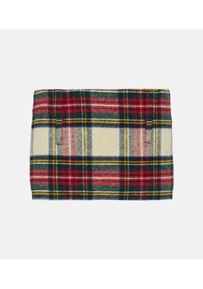 Miu Miu Checked wool miniskirt