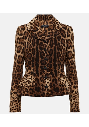 Dolce&Gabbana Leopard-print wool crepe jacket