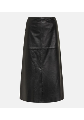 Joseph Sidena leather midi skirt