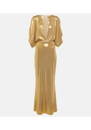 Norma Kamali Obie metallic jersey maxi dress