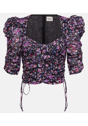 Marant Etoile Galaor floral cotton crop top