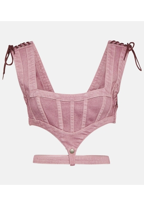 Jean Paul Gaultier x KNWLS cutout denim corset top