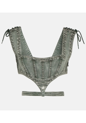 Jean Paul Gaultier x KNWLS cutout denim corset top