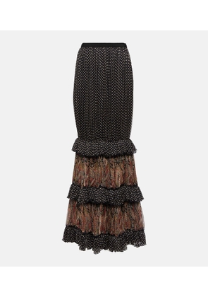 Etro Printed silk maxi skirt