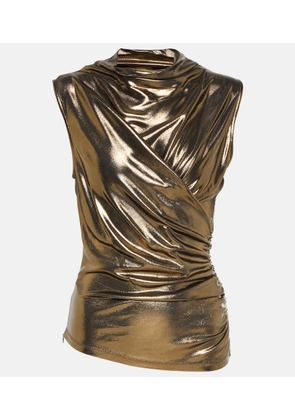 Blumarine Draped metallic top