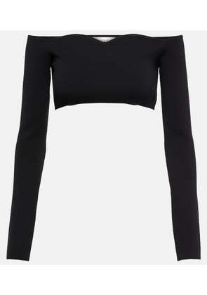 Nina Ricci Off-shoulder wool-blend crop top