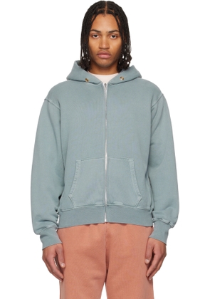 Les Tien Blue Heavyweight Zip Hoodie