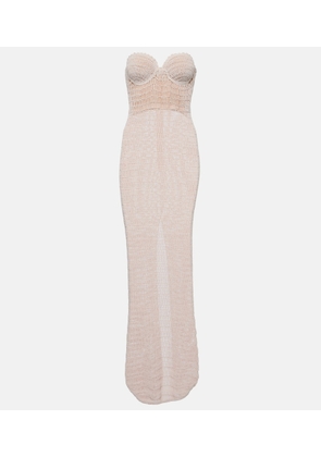 Magda Butrym Crochet cotton and linen blend midi dress