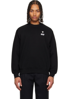 AAPE by A Bathing Ape Black 'AAPENOW' Moonface Crew Neck Sweatshirt