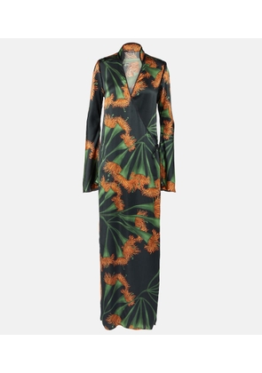 Johanna Ortiz Printed silk-blend wrap dress