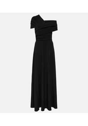 CO Crepe one-shoulder gown