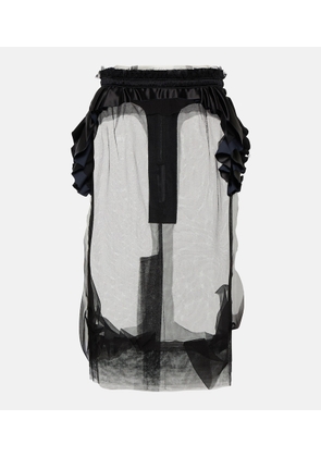 Maison Margiela Ruffle-trimmed tulle midi skirt